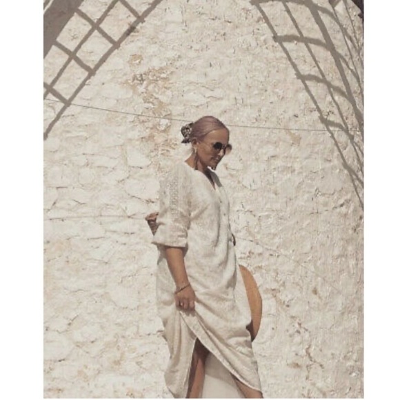 ZARA OPENWORK EMBROIDERY DRESS CREAM - Picture 10 of 14